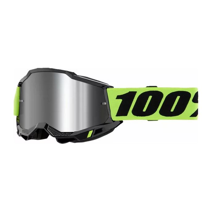 100% MX Goggles Accuri 2 Neon Yellow Silver Mirror